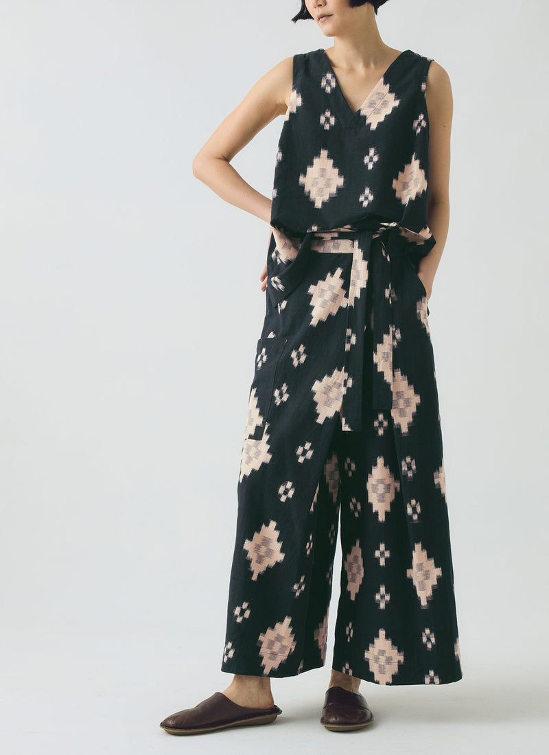 Fugue Ikat Wrap Pants | Midnight/Sand
