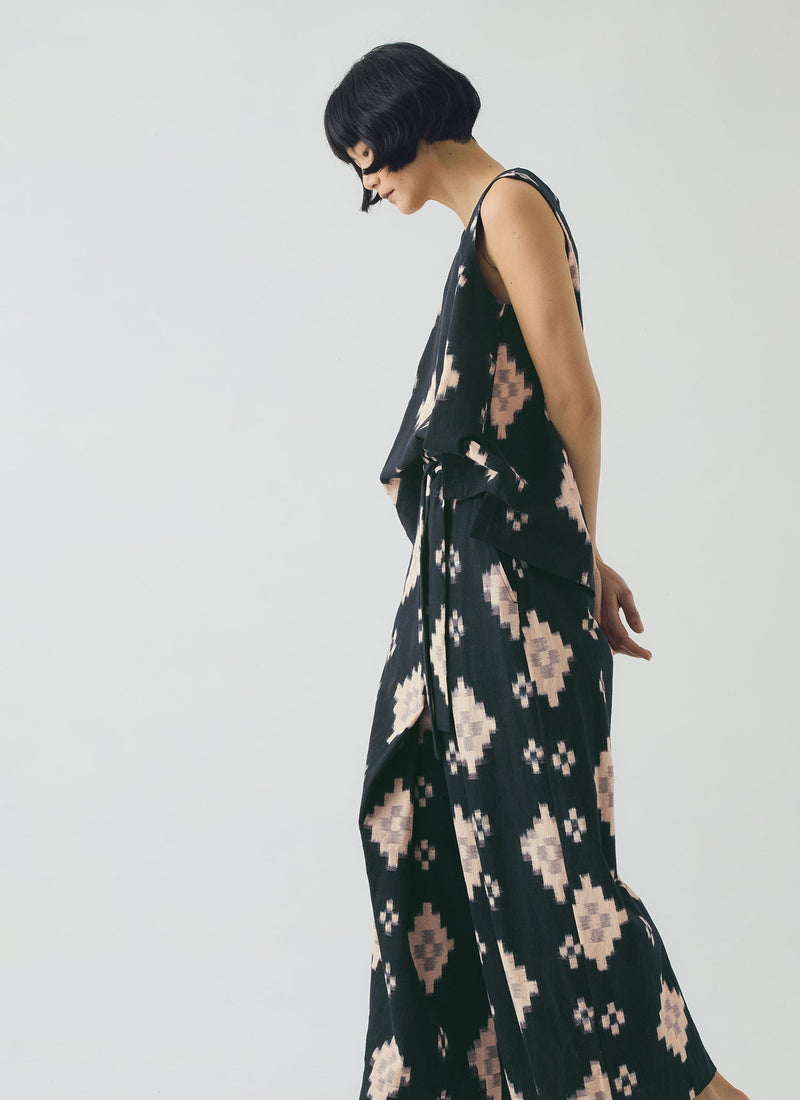 Fugue Ikat Wrap Pants | Midnight/Sand