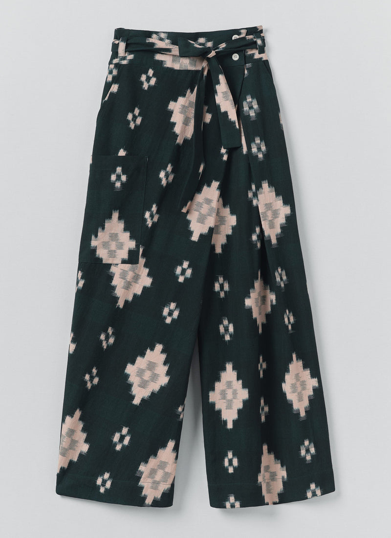 Fugue Ikat Wrap Pants | Midnight/Sand