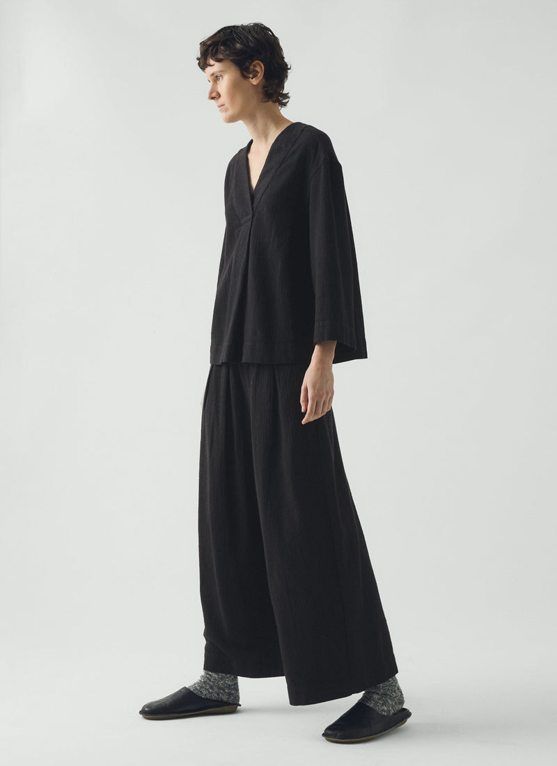 Brushed Linen Cotton Pants | Slate