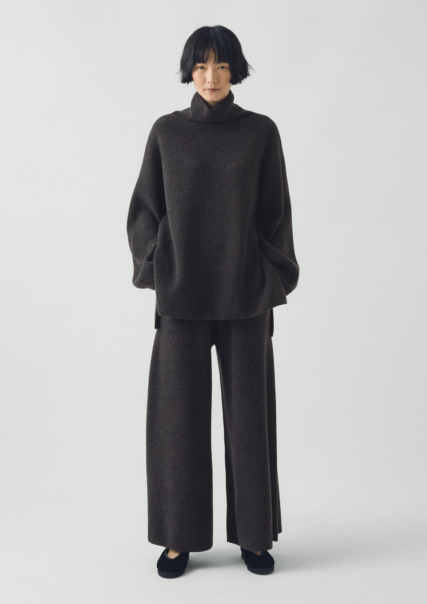 Wool Cashmere Knitted Pants | Charcoal