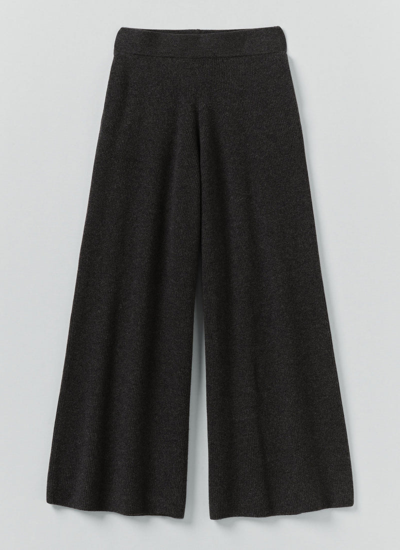 Wool Cashmere Knitted Pants | Charcoal