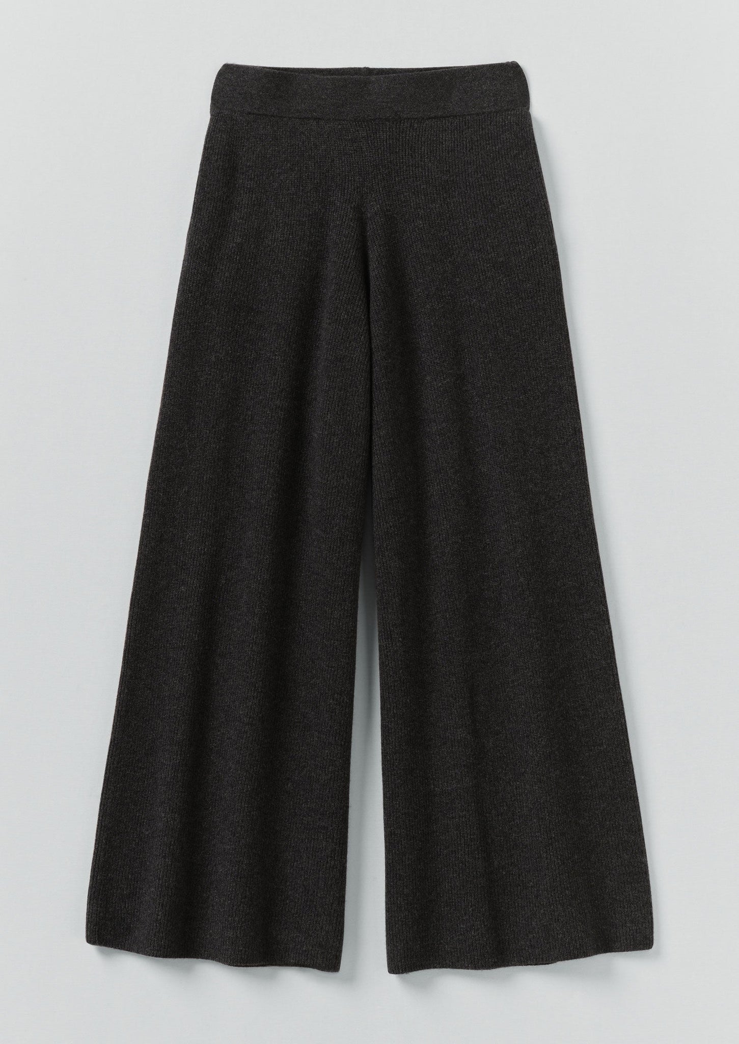 Wool Cashmere Knitted Pants | Charcoal