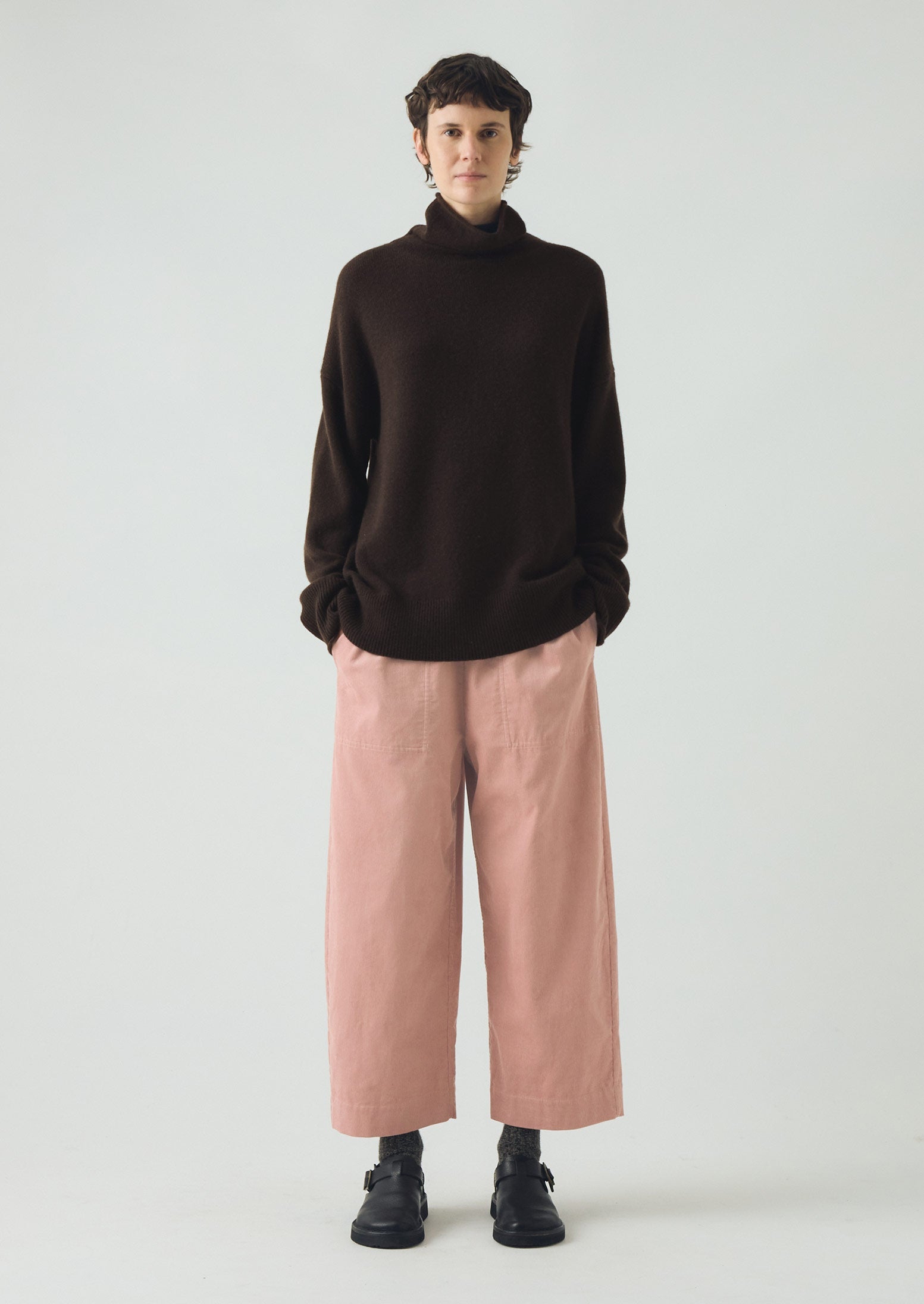 Organic Cord Barrel Leg Pants | Pink Clay | TOAST