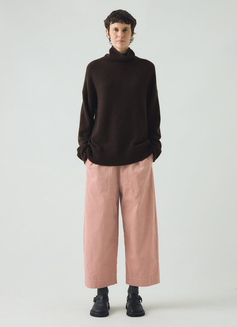 Organic Cord Barrel Leg Pants | Pink Clay