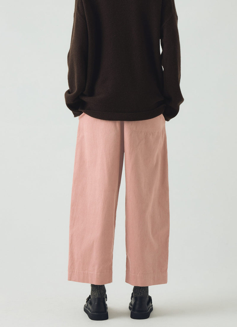 Organic Cord Barrel Leg Pants | Pink Clay