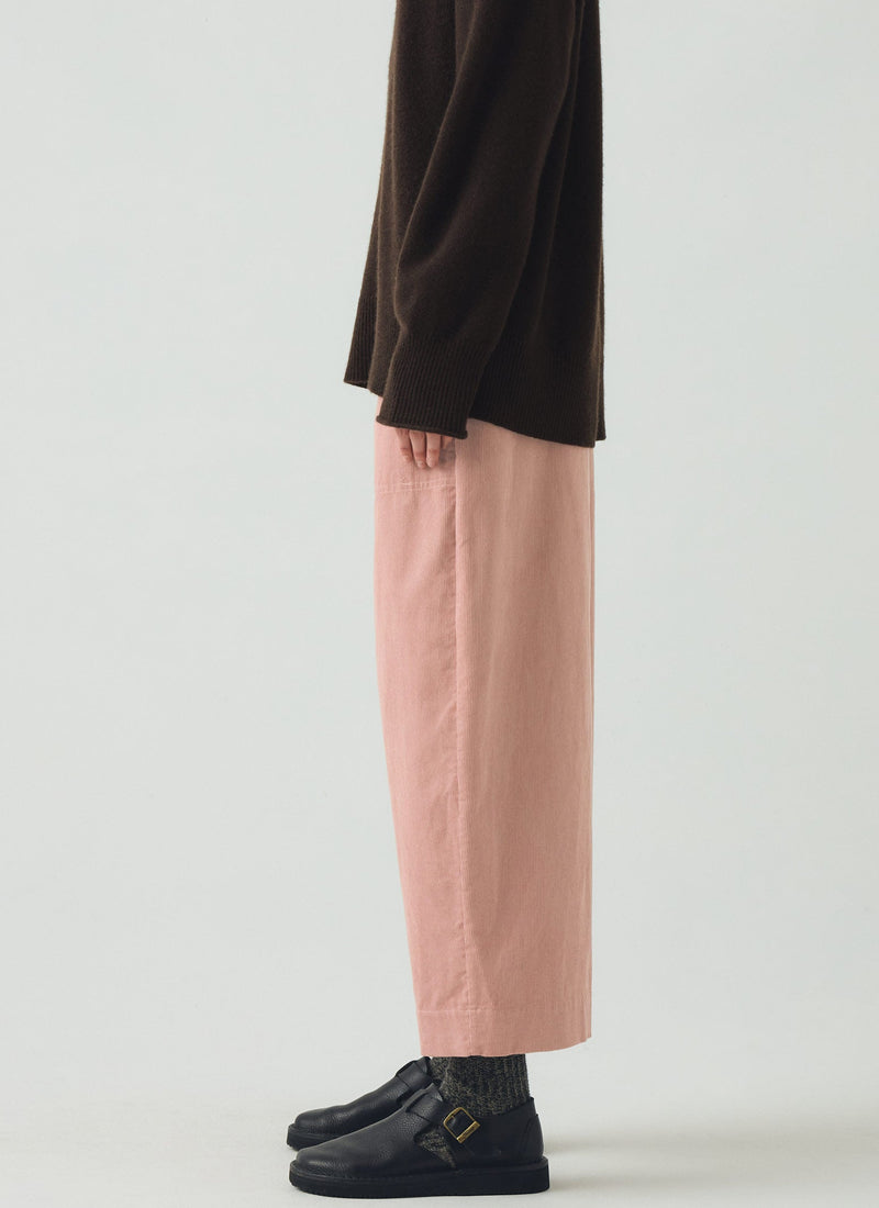 Organic Cord Barrel Leg Pants | Pink Clay