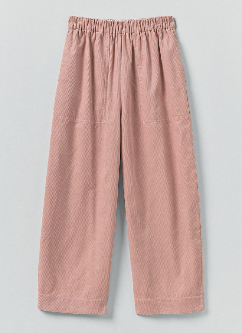 Organic Cord Barrel Leg Pants | Pink Clay