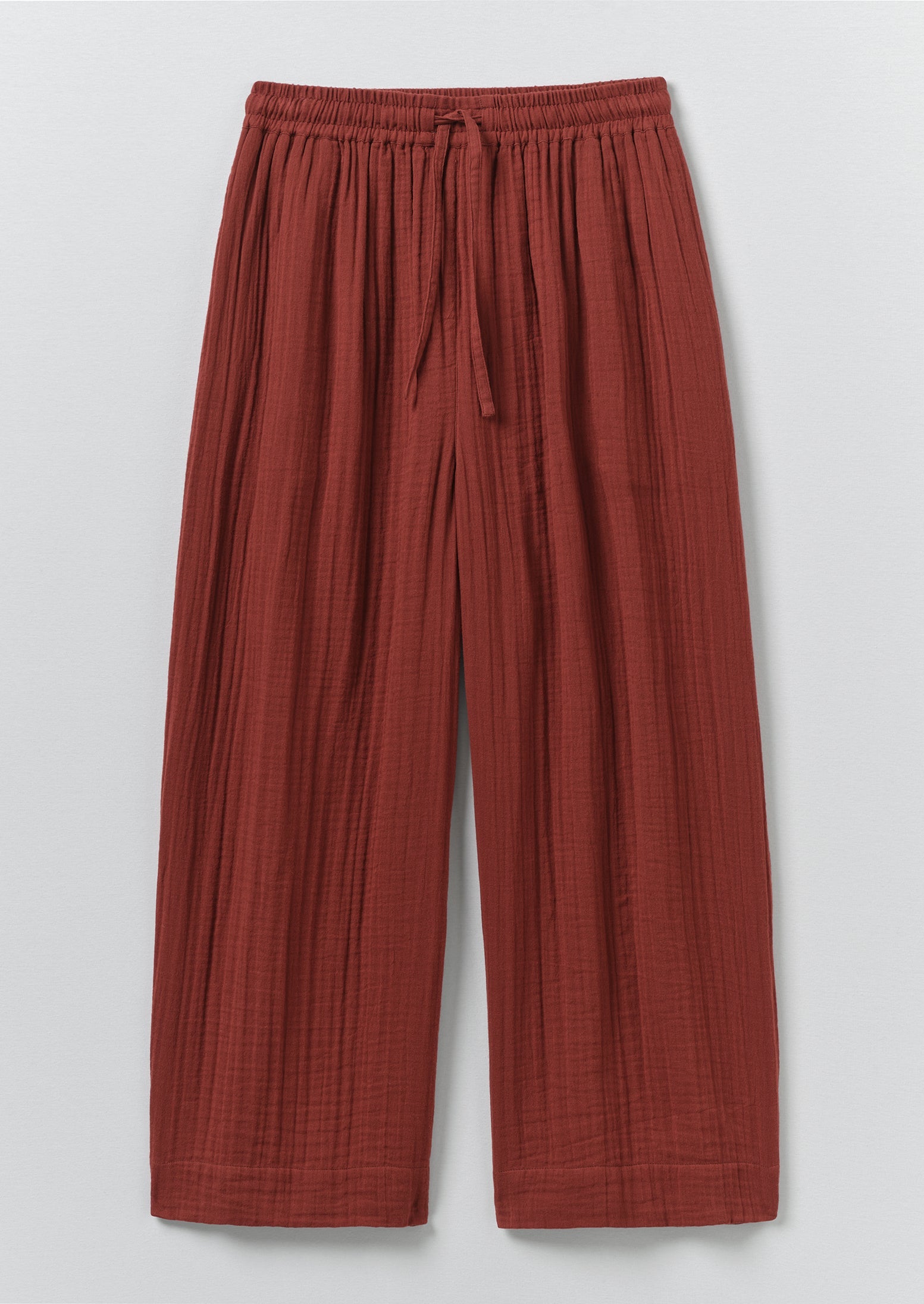 Wide Leg Pull On Crinkle Cotton Gauze Pants | Tomato Red | TOAST