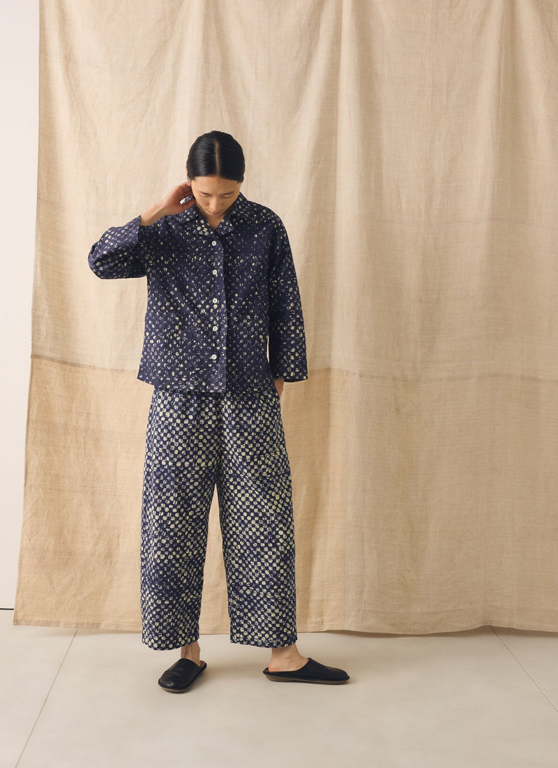 Batik Cook Check Pants | Provencal Blue