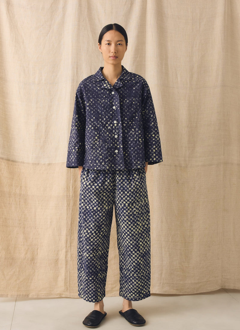 Batik Cook Check Pants | Provencal Blue