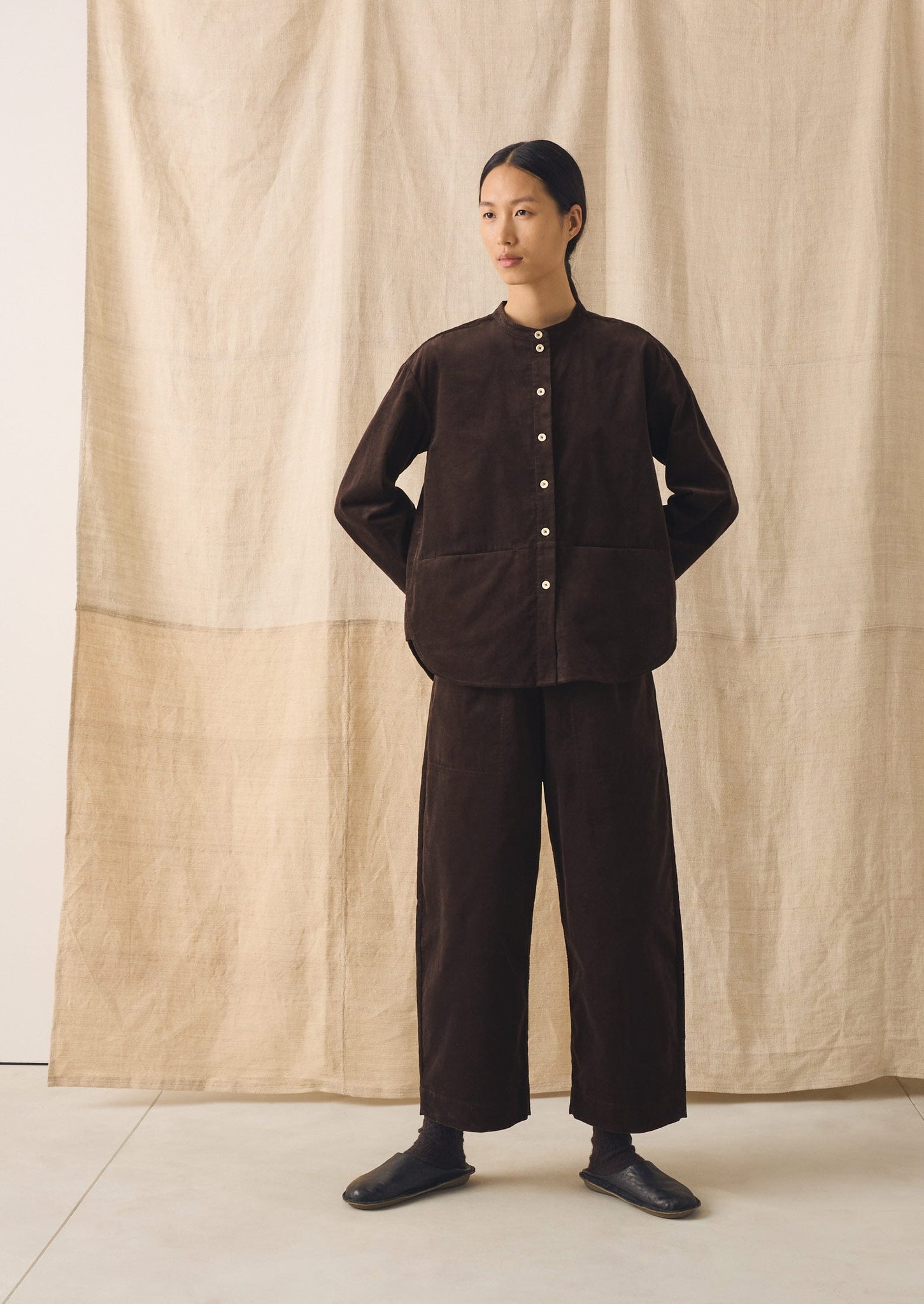 Barrel Leg Organic Cord Pants | Bitter Chocolate