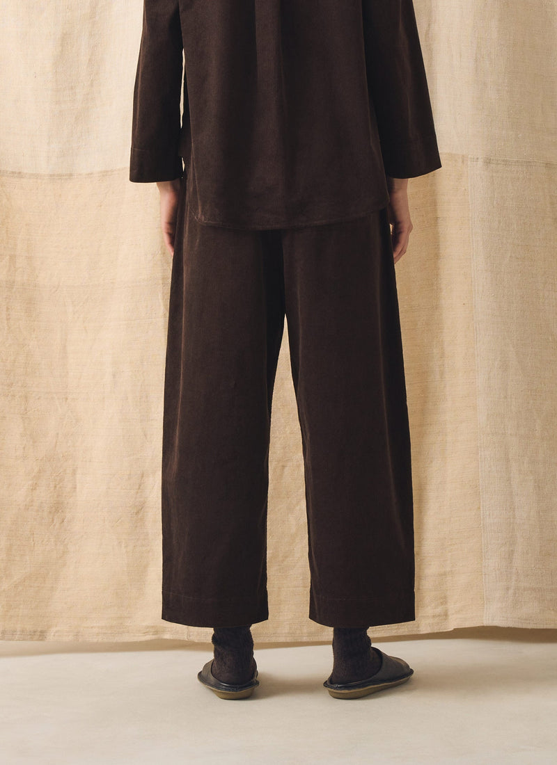 Barrel Leg Organic Cord Pants | Bitter Chocolate