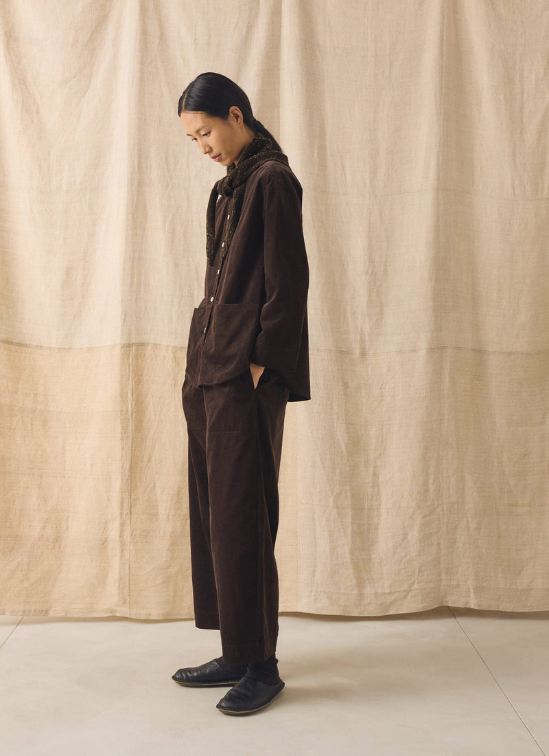 Barrel Leg Organic Cord Pants | Bitter Chocolate