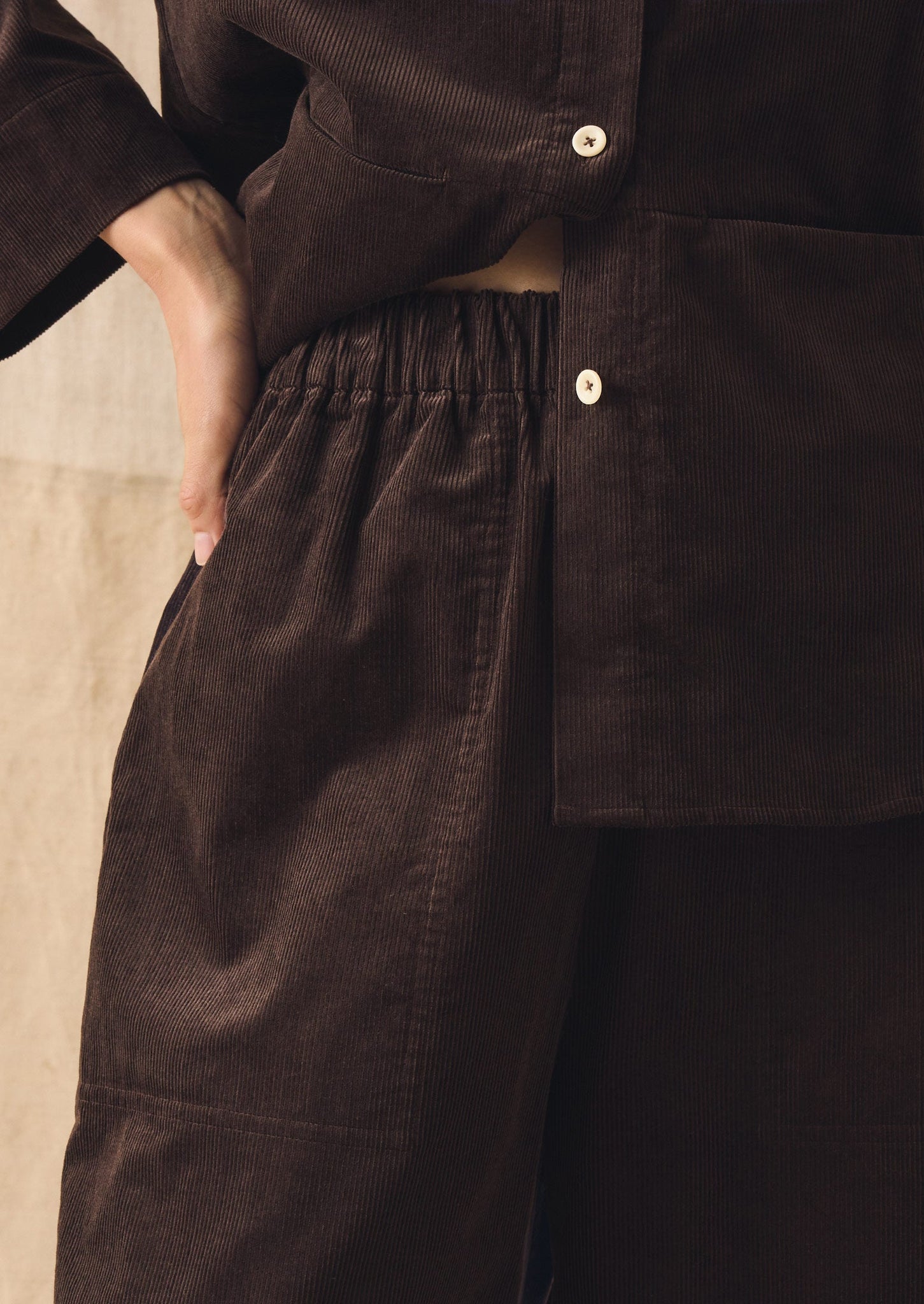 Barrel Leg Organic Cord Pants | Bitter Chocolate