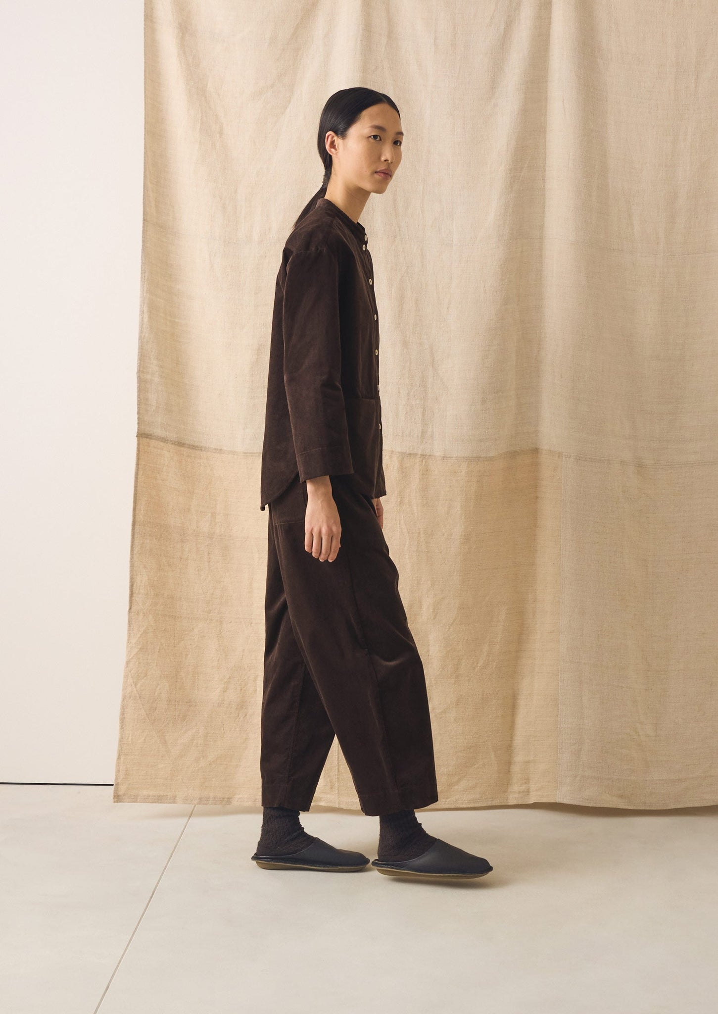 Barrel Leg Organic Cord Pants | Bitter Chocolate
