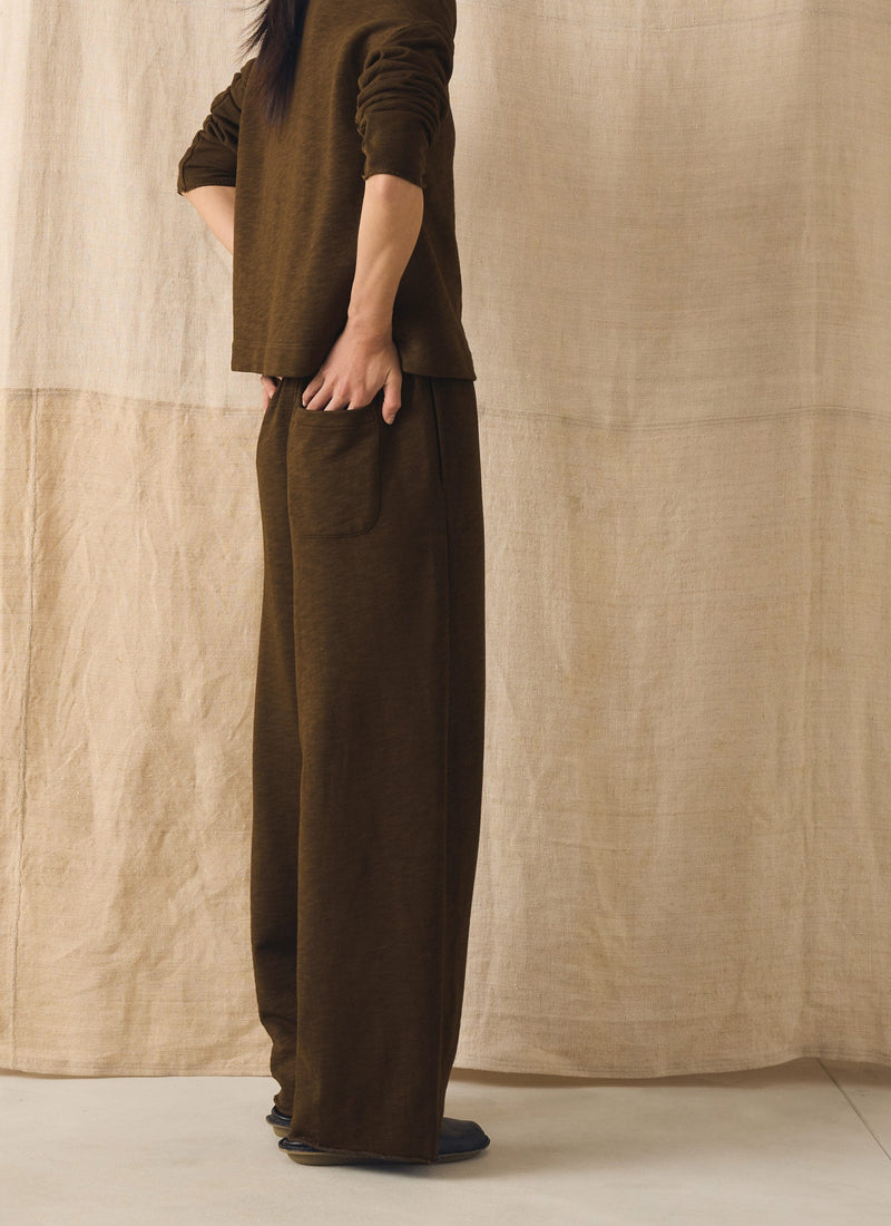 Full Length Loopback Jersey Pants | Dark Olive
