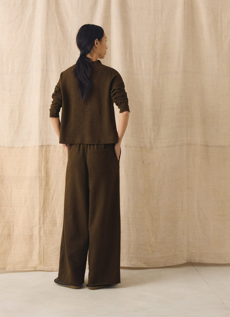Full Length Loopback Jersey Pants | Dark Olive