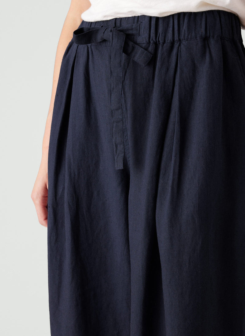 Minako Garment Dyed Linen Pants | Midnight