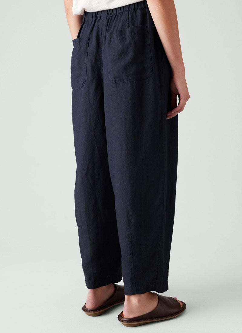 Minako Garment Dyed Linen Pants | Midnight