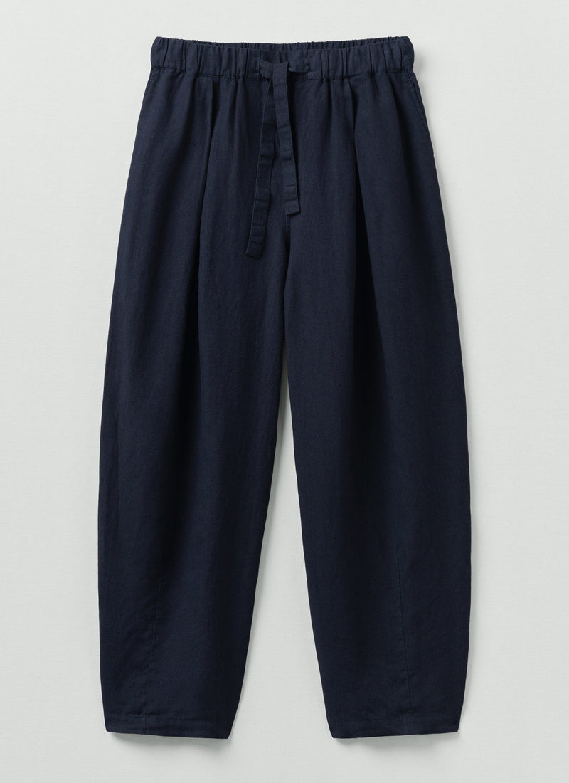 Minako Garment Dyed Linen Pants | Midnight