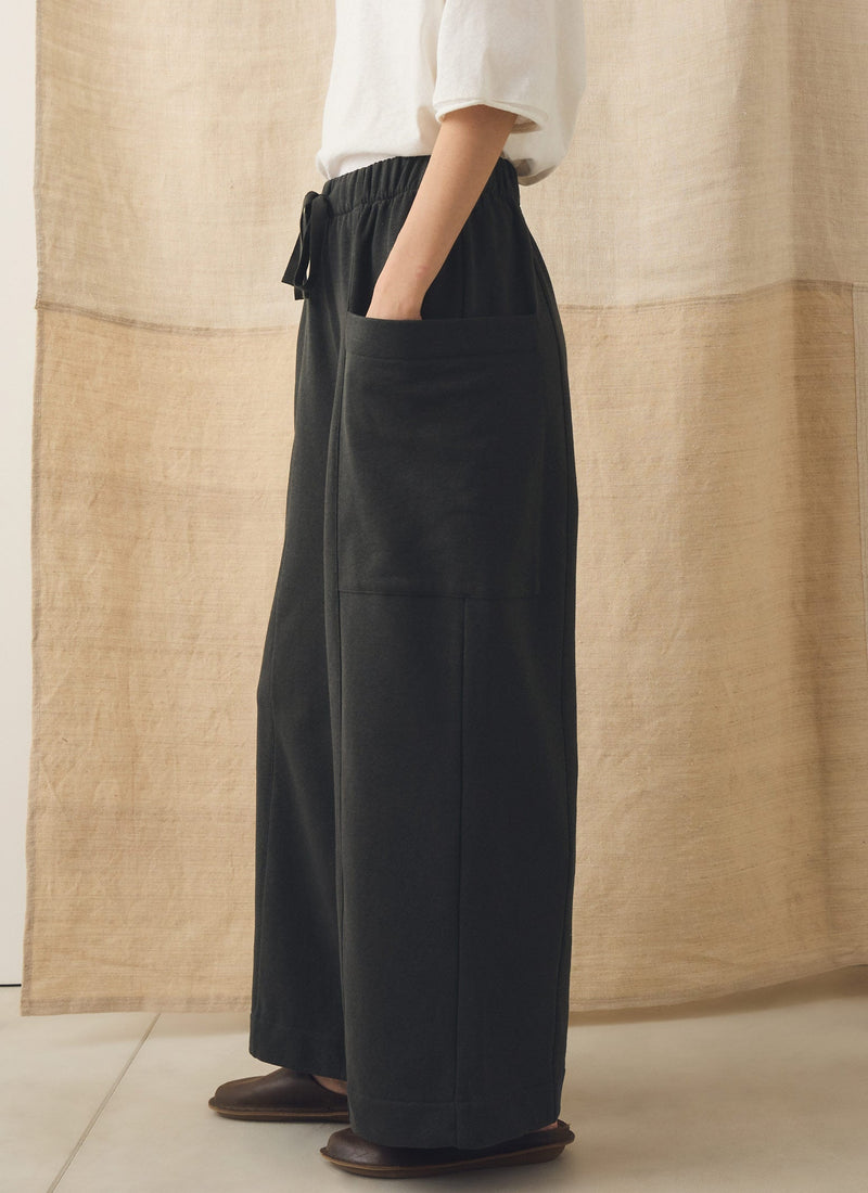 Cotton Hemp Loopback Jersey Pants | Dark Charcoal