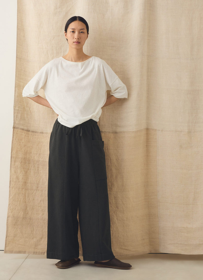 Cotton Hemp Loopback Jersey Pants | Dark Charcoal