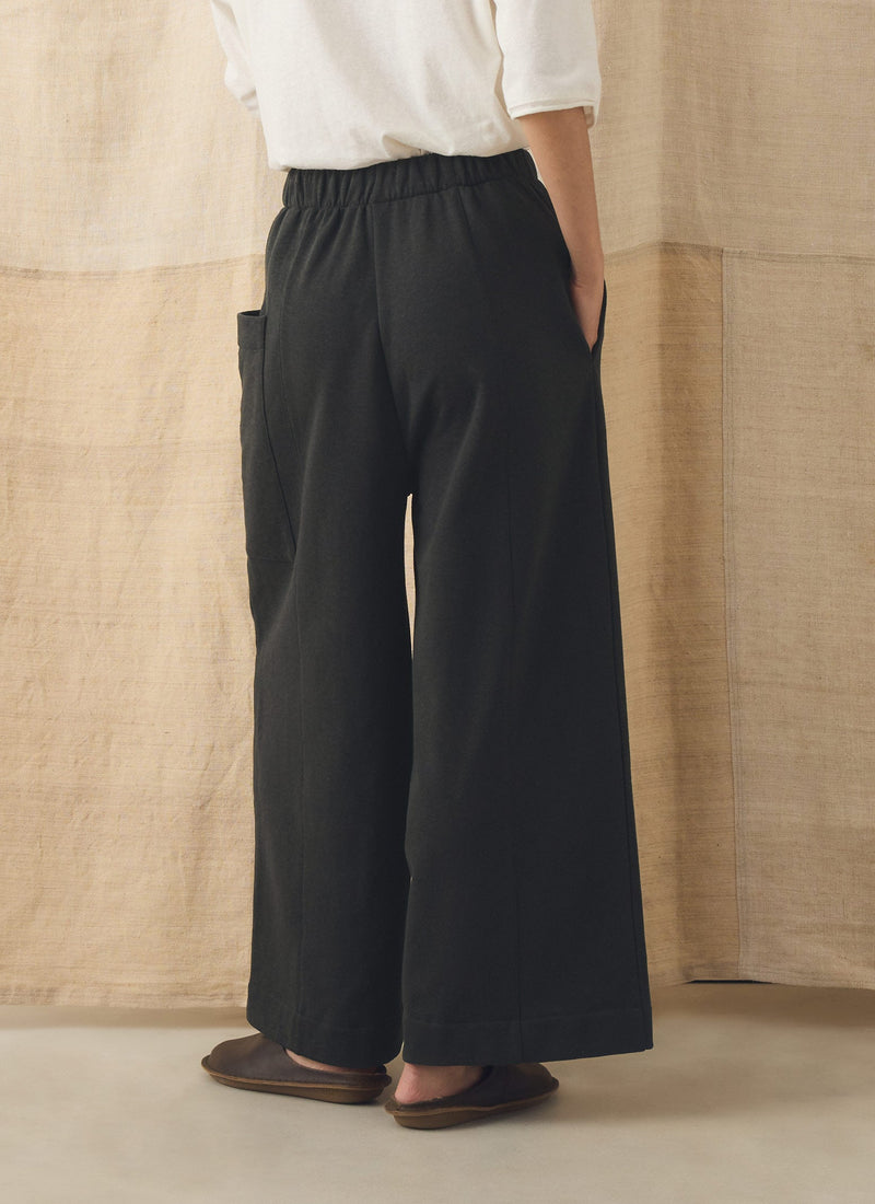 Cotton Hemp Loopback Jersey Pants | Dark Charcoal