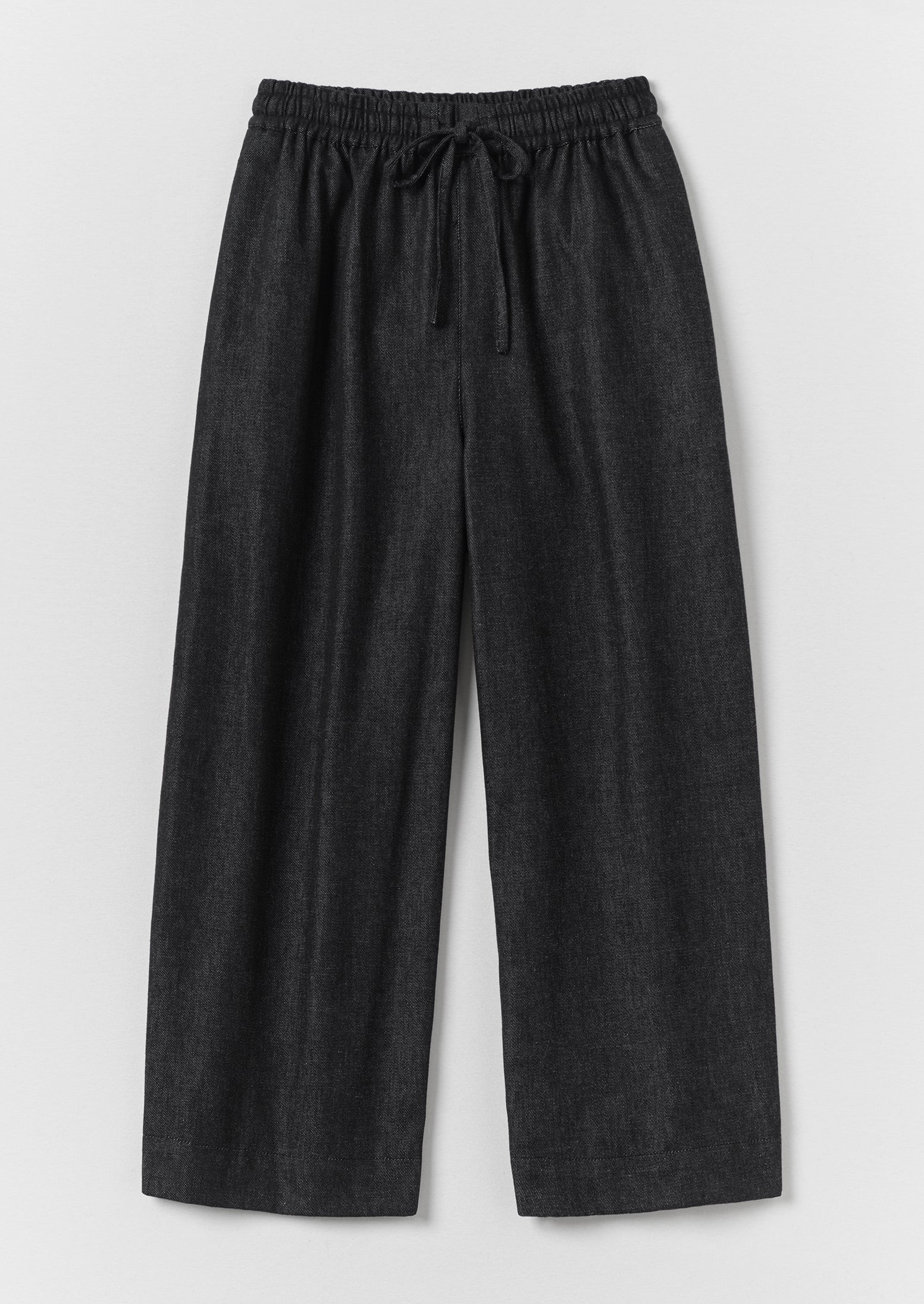 Cotton Twill Wide Leg Pull On Pants | Charcoal | TOAST