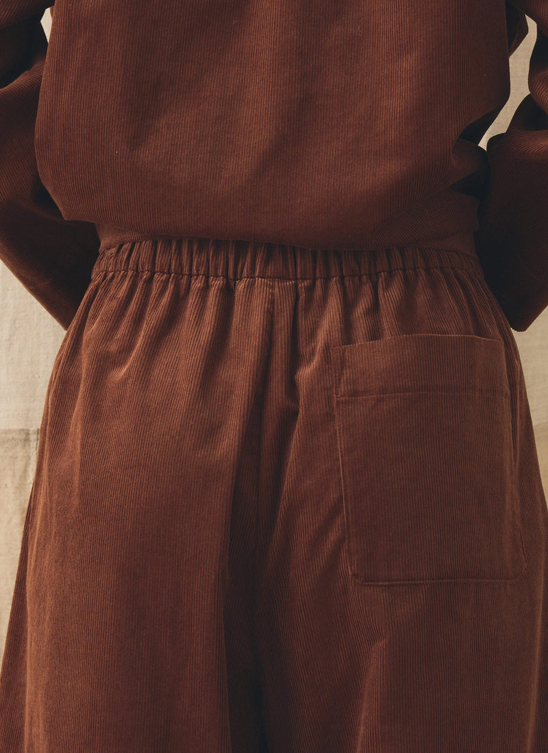 Barrel Leg Cord Pants | Brick Red