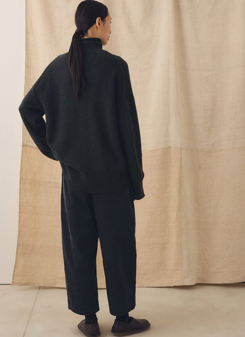 Barrel Leg Cord Pants | Midnight