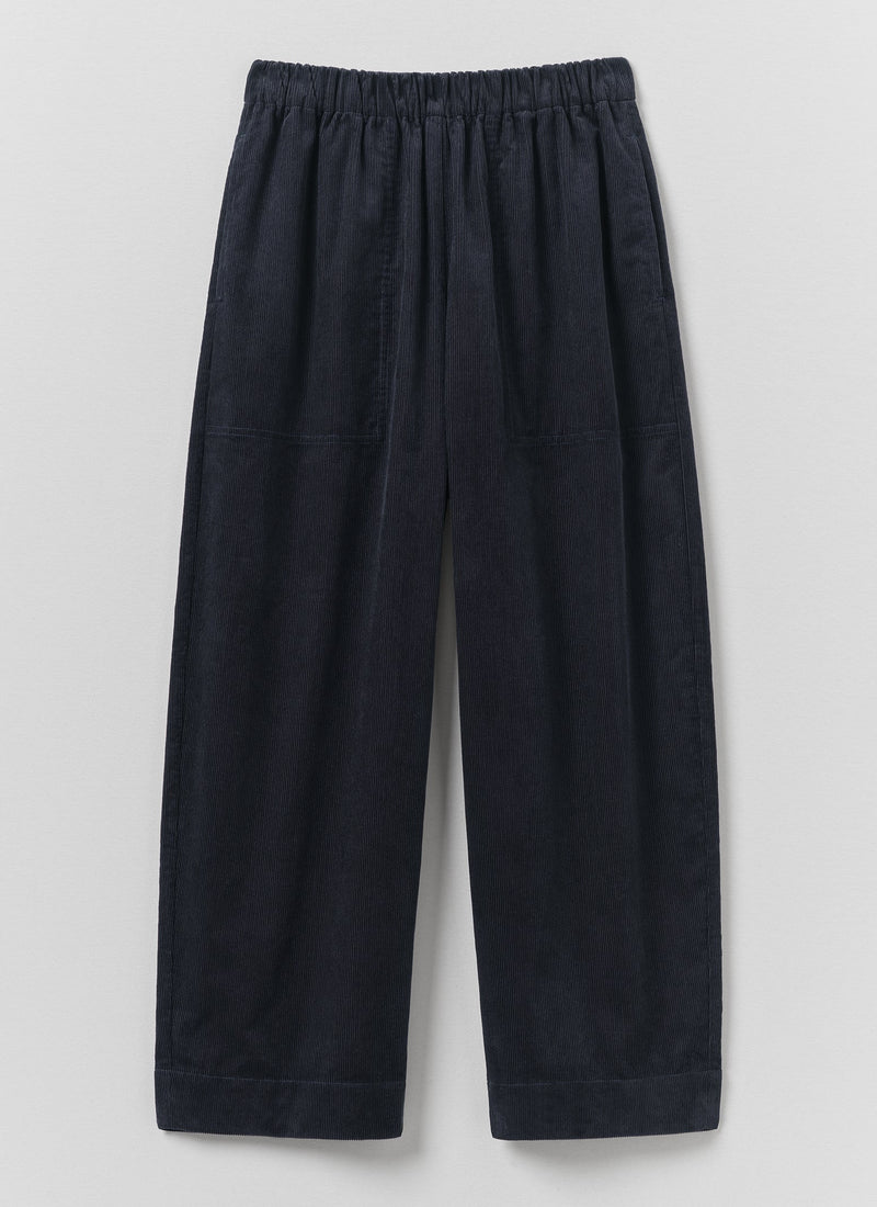 Barrel Leg Cord Pants | Midnight