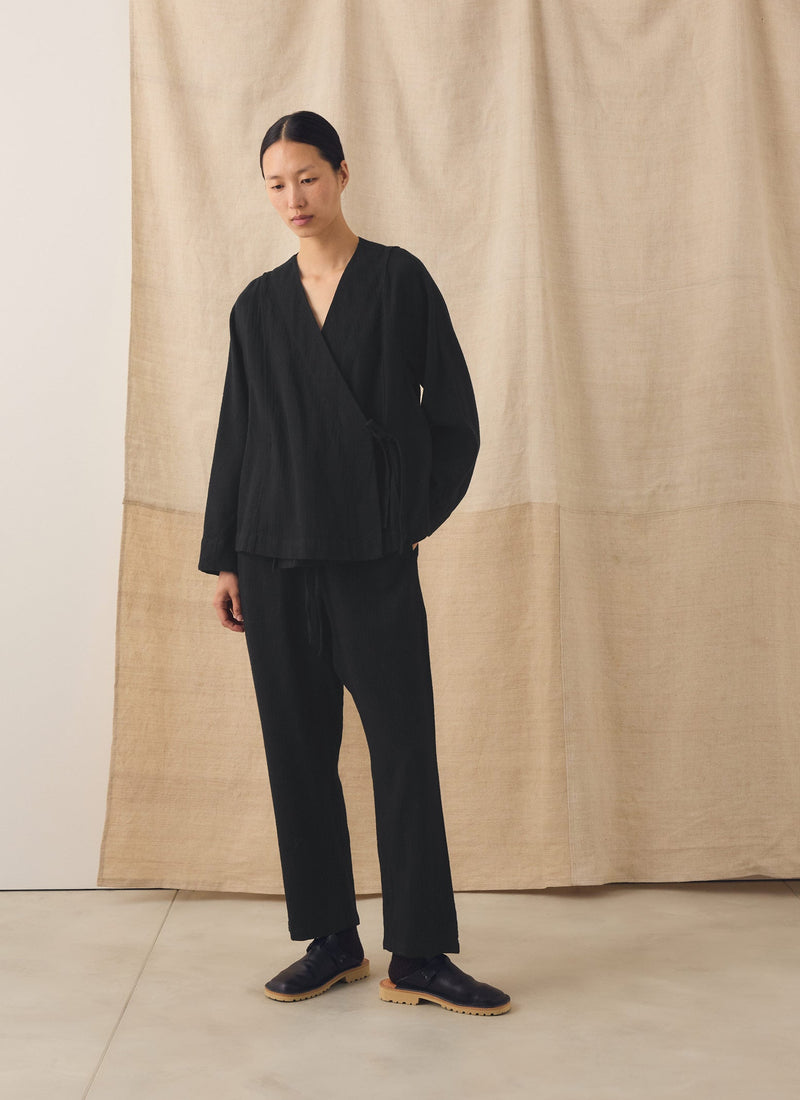 Suki Brushed Linen Cotton Herringbone Pants | Slate