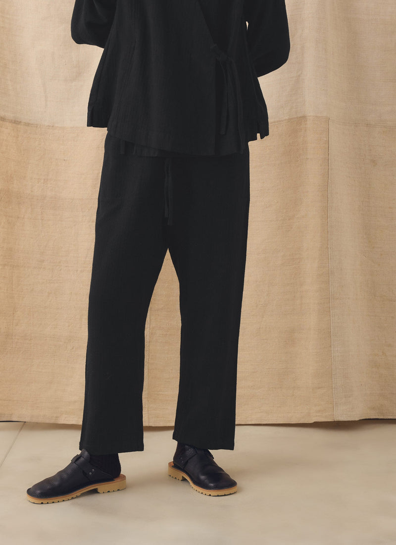 Suki Brushed Linen Cotton Herringbone Pants | Slate