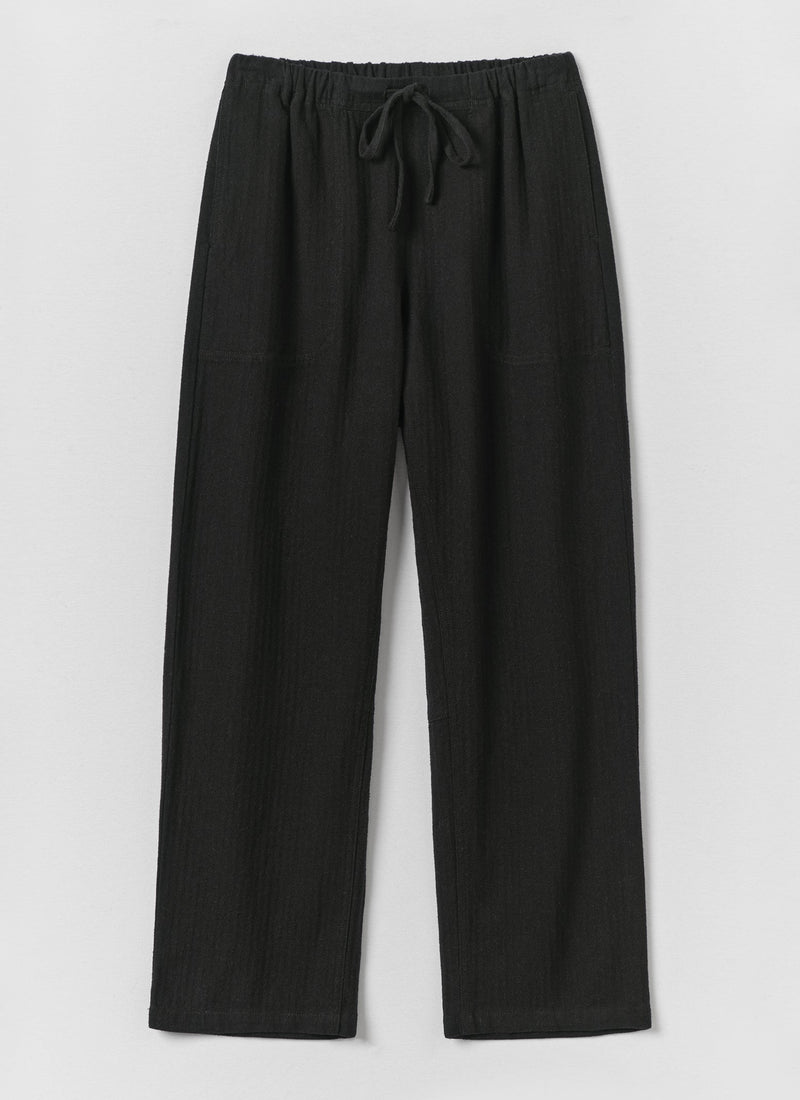 Suki Brushed Linen Cotton Herringbone Pants | Slate