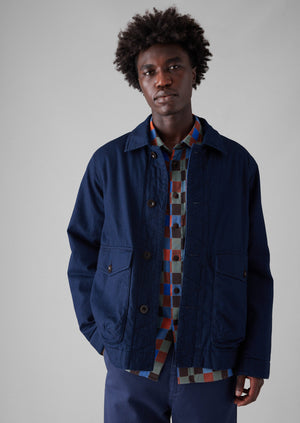 Indigo Cotton Quilted Jacket | Indigo