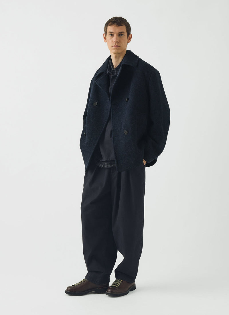Double Breasted Wool Peacoat | Navy