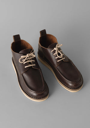 Fracap Leather Camp Shoes | Dark Brown