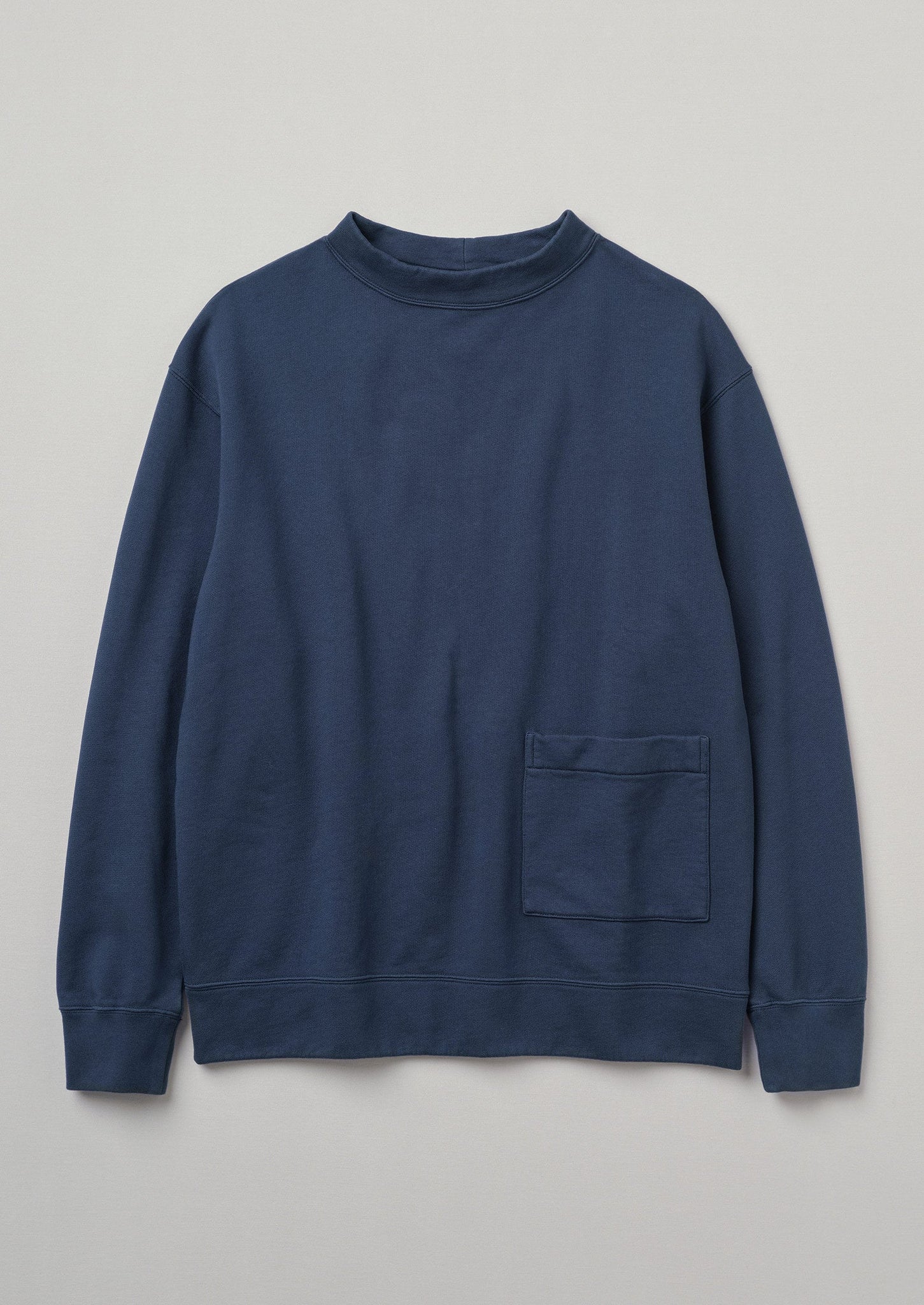 Garment Dyed Organic Jersey Sweatshirt | Dark Indigo