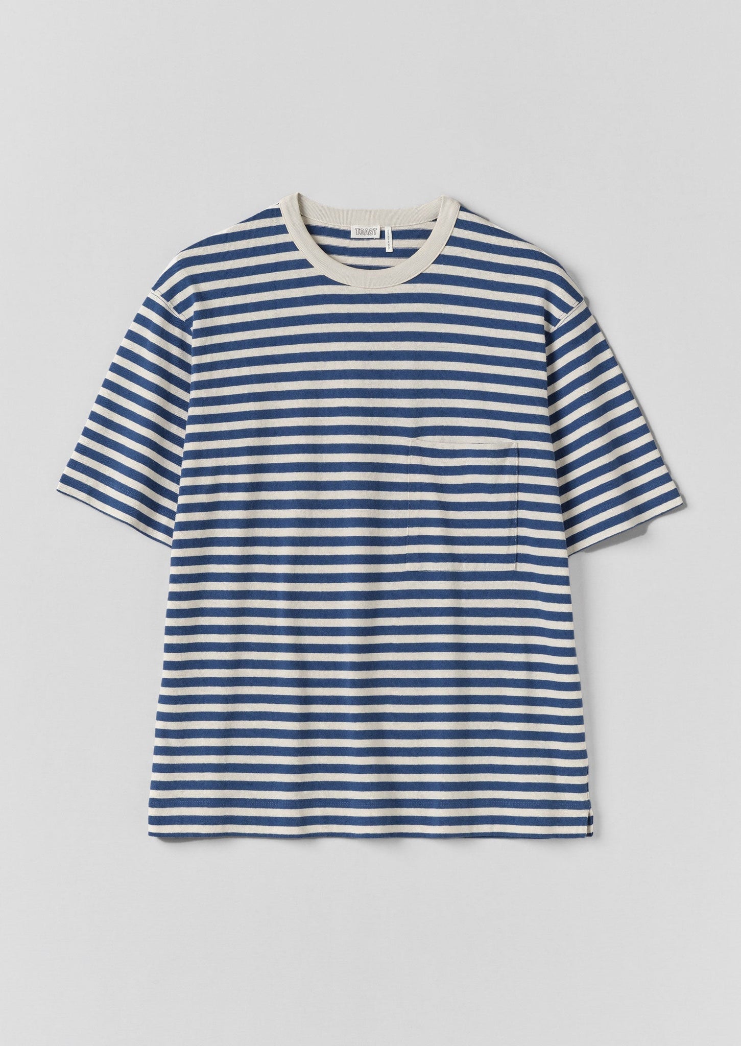 Bold Stripe Relaxed Tee | Delft/Ecru