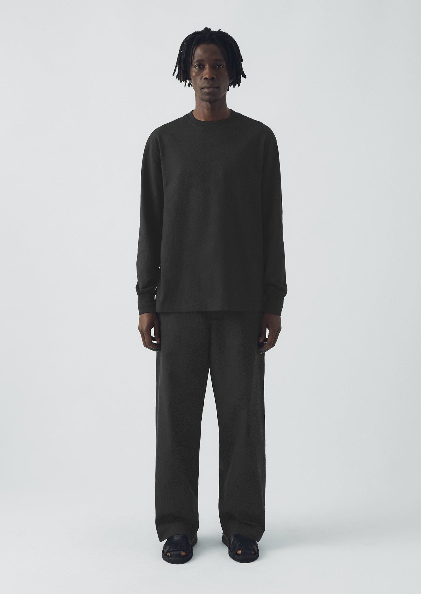 Long Sleeve Crew Neck Tee | Dark Charcoal