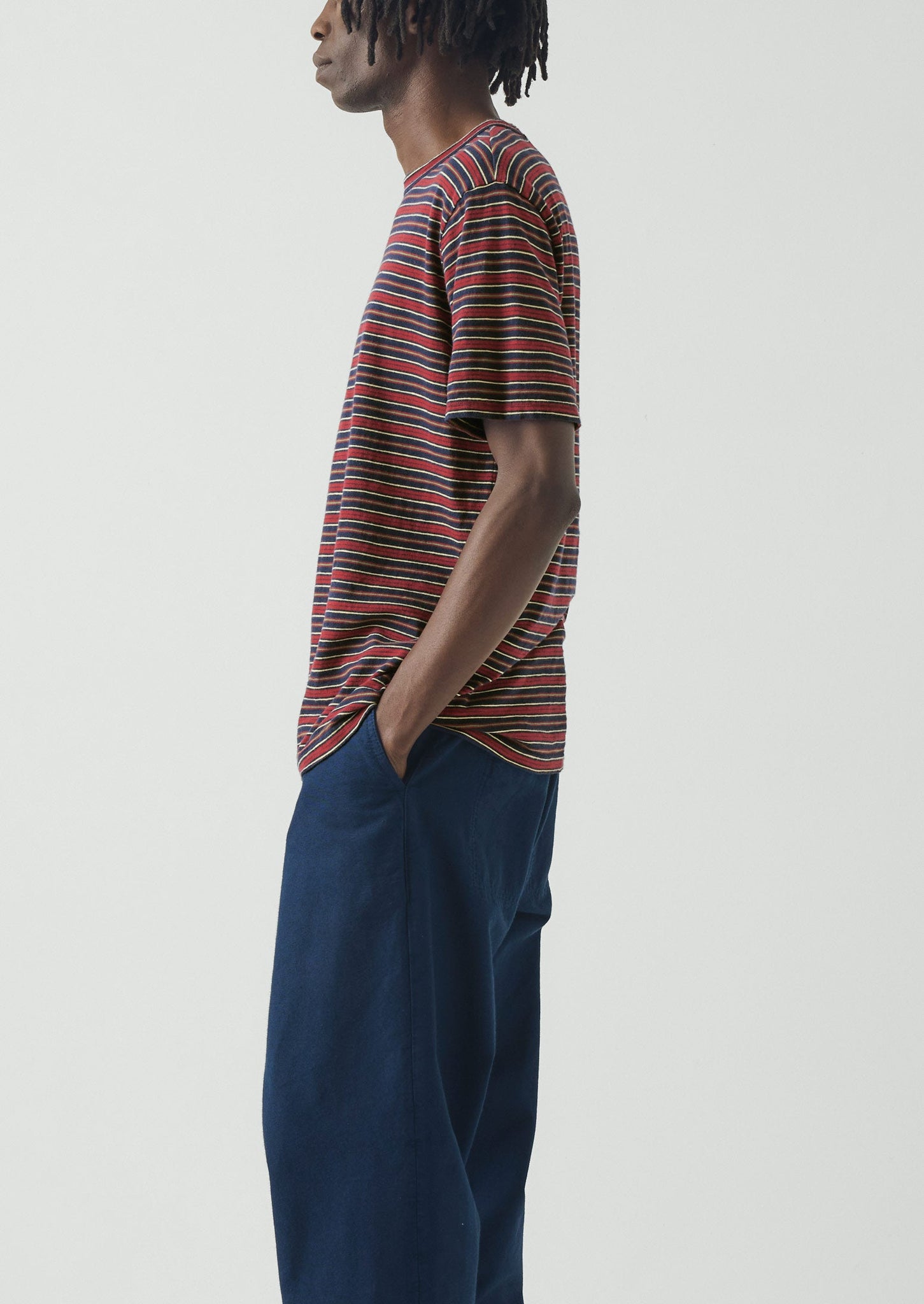 Theo Cotton Stripe Short Sleeve Tee | Provencal Blue/Multi