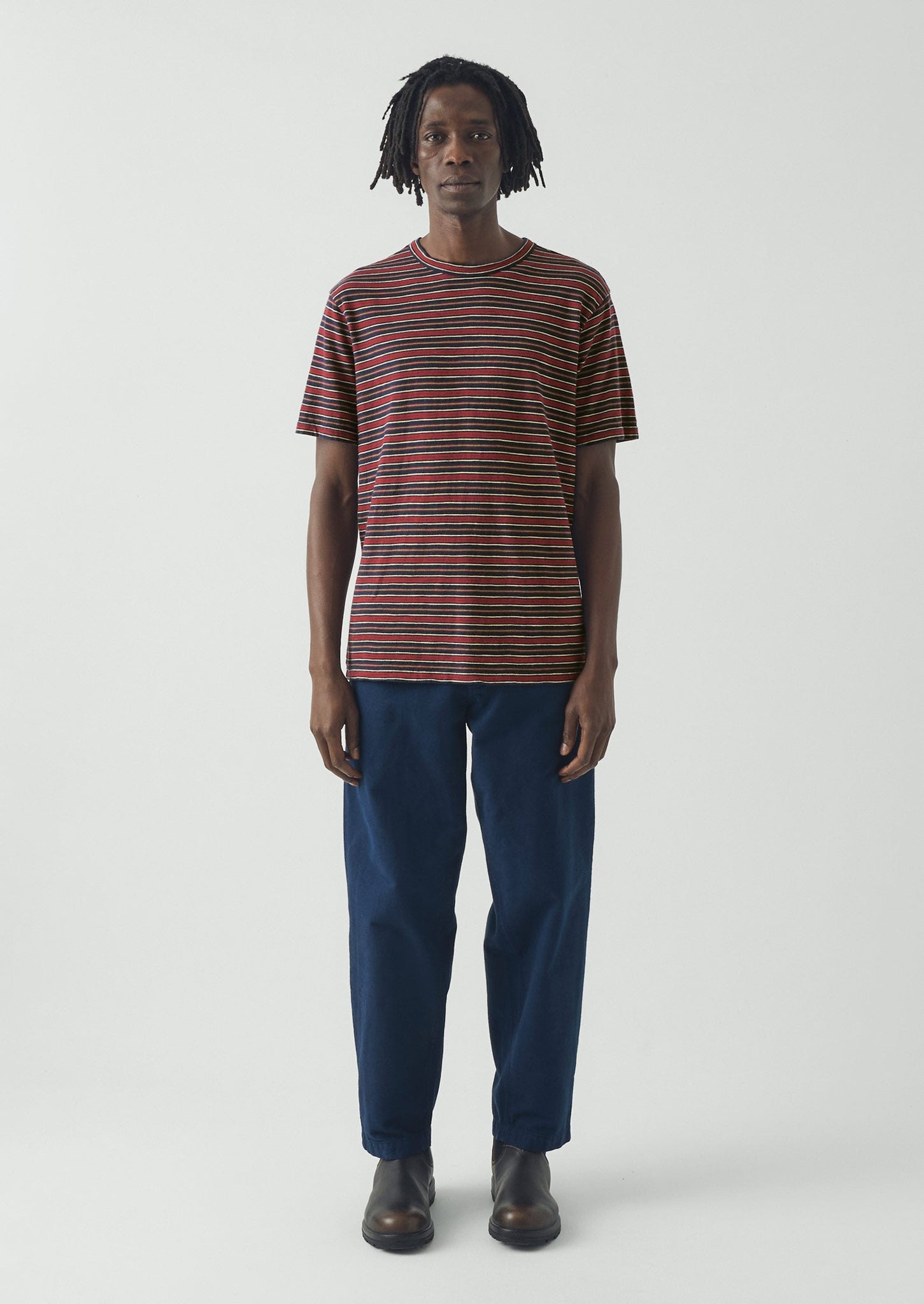 Theo Cotton Stripe Short Sleeve Tee | Provencal Blue/Multi