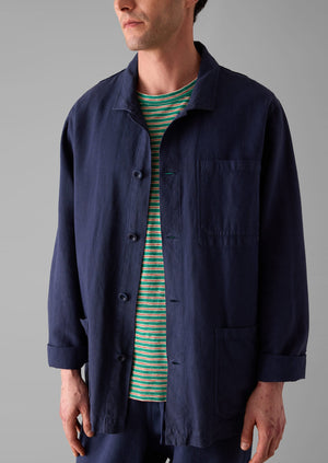 Arlo Garment Dyed Herringbone Jacket | Dark Indigo