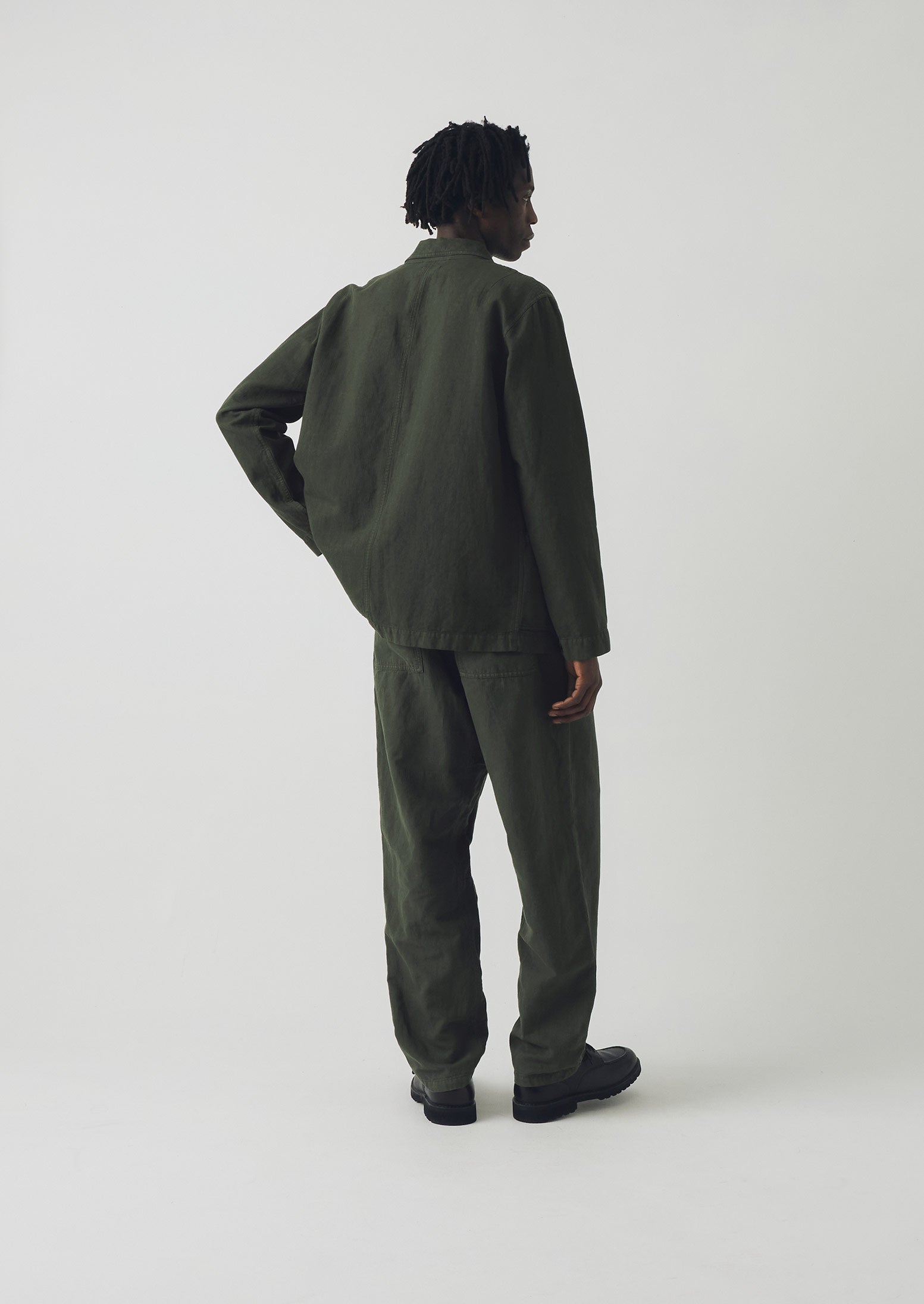 Arlo Garment Dyed Herringbone Jacket | Dark Moss | TOAST