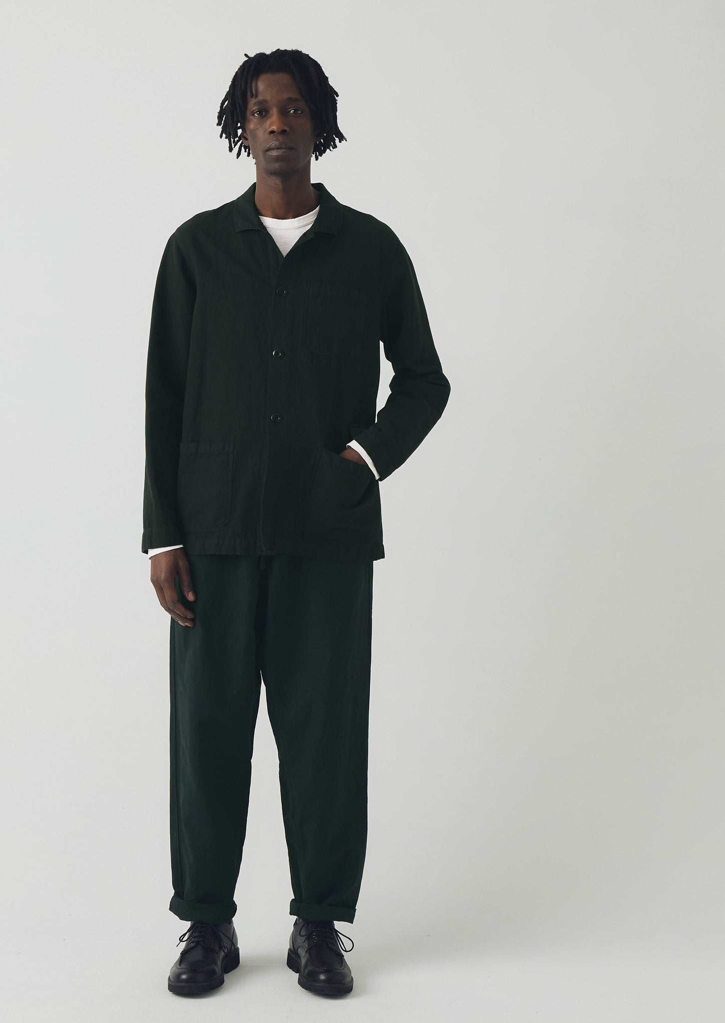 Arlo Garment Dyed Herringbone Jacket | Washed Black | TOAST