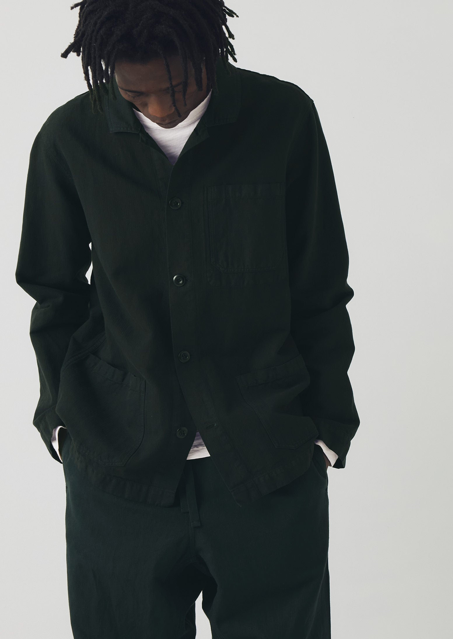IENA ★ HERRINGBONE CLASSIC ジャケット rennes — Arts & Science | Grandpa City Coat in Black Herringbone