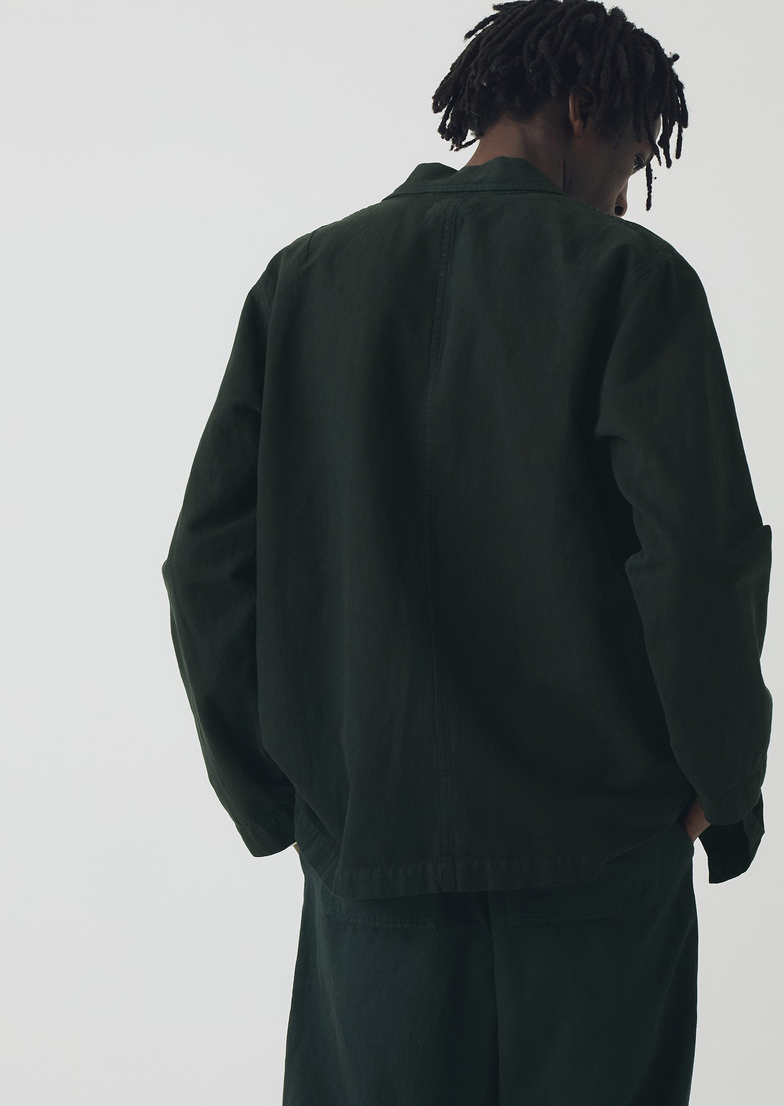 Arlo Garment Dyed Herringbone Jacket | Washed Black | TOAST