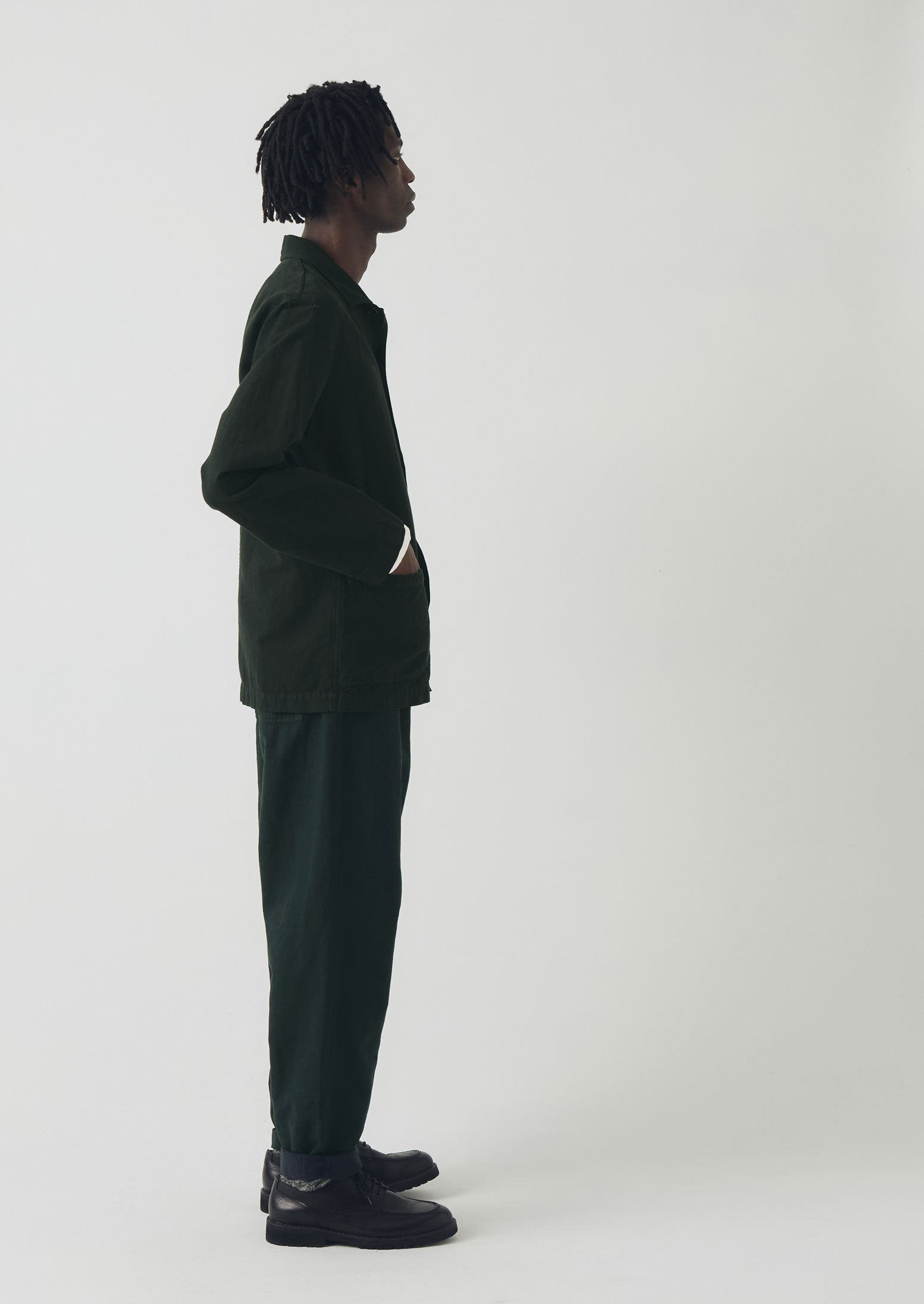 Arlo Garment Dyed Herringbone Jacket | Washed Black | TOAST