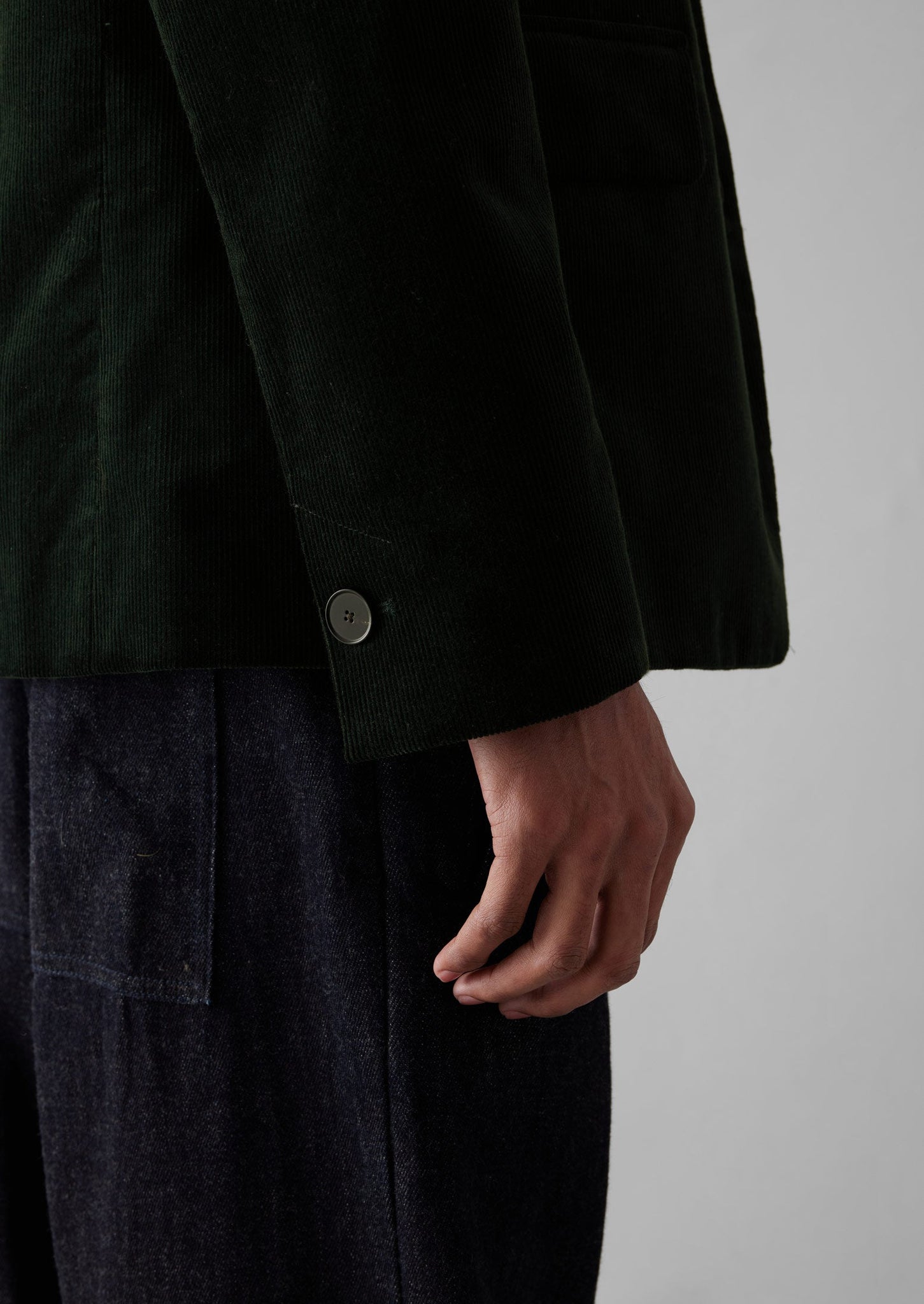 Easy Tailored Organic Cord Jacket | Mineral Green